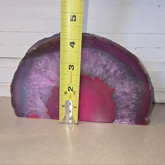 Geode Agate Crystal Bookends In Pink/purple - Picture 3 of 7